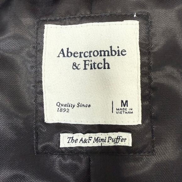 Abercrombie & Fitch Mini Puffer Jacket Leopard Faux Fur Coat Women’s Medium - Picture 5 of 9